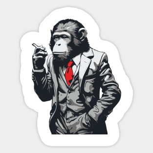 hipster monkey Sticker